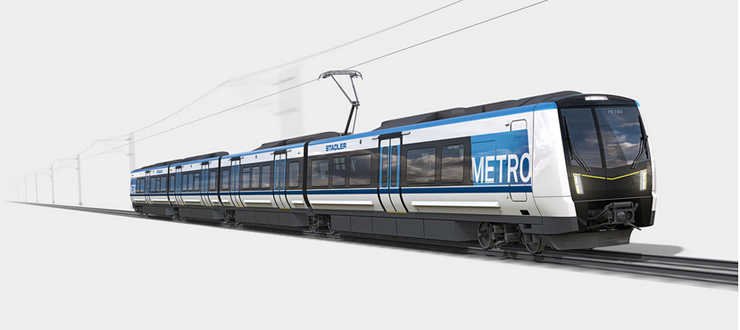 Computer image of new rapid transit trainset