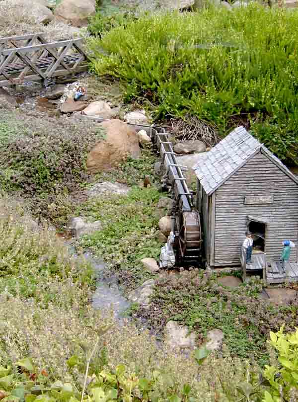 scene with structure on garden railway