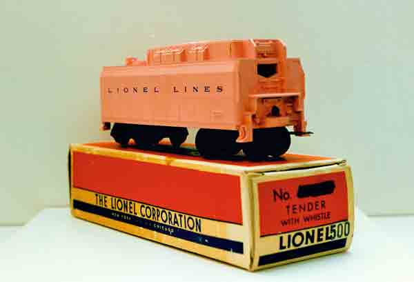 pink tender on an orange and blue box