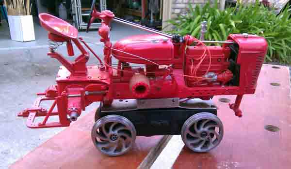 red tractor engine