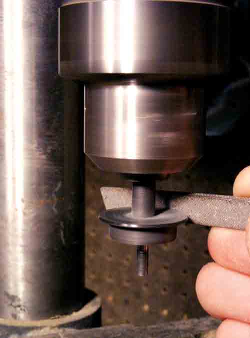 wheelset in a drill press