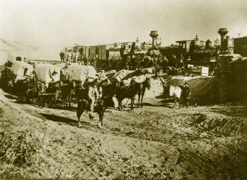 Timeline Union Pacific transcontinenta lrailroad building Archer Wyoming