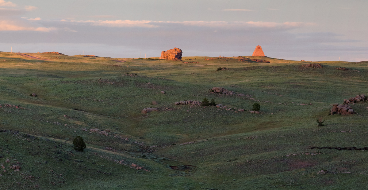 Transcontinental Railroad: Ames Monument at Sherman Hill in Wyoming.