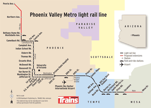 Phoenix Valley Metro Light Rail Map