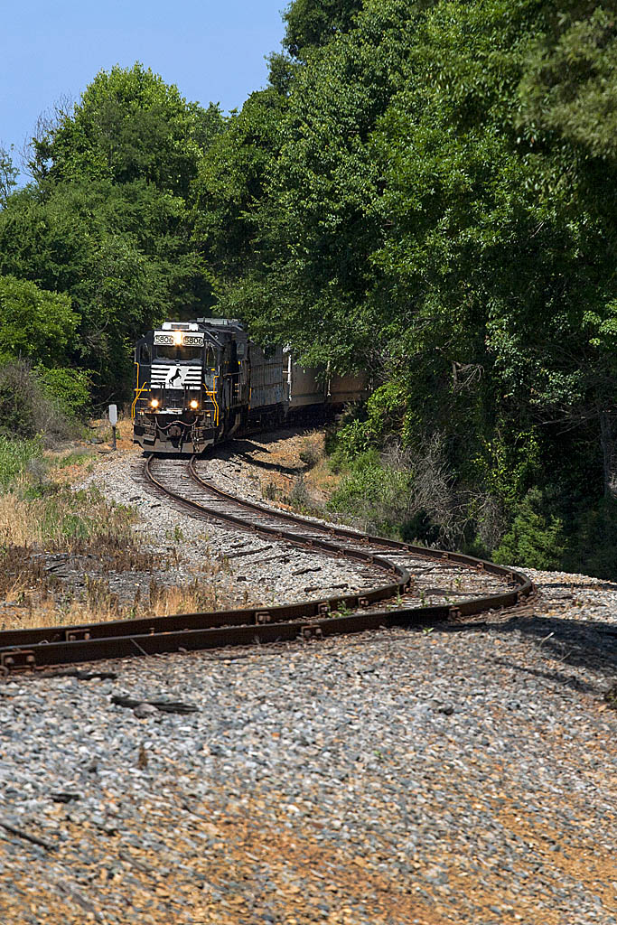 Norfolk Southern Yadkin Local traveling through some trees