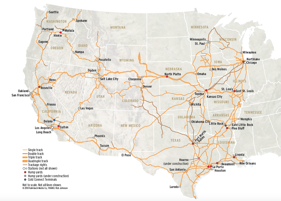 Central Pacific Railroad Route Map