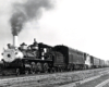 A black and white picture of Clinchfield 4-6-0 with smoke coming out of its chimney