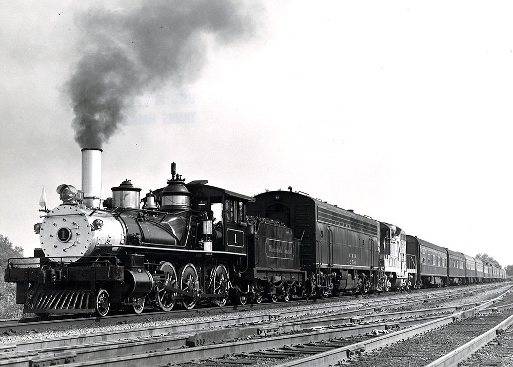 A black and white picture of Clinchfield 4-6-0 with smoke coming out of its chimney