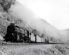 A train passing through mountains