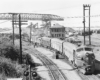 A train passing through a factory