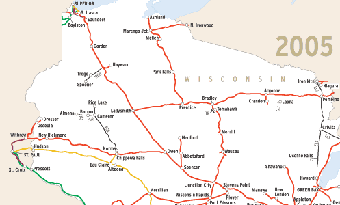 Wisconsin's railroads in 1940 and 2005 | Trains Magazine