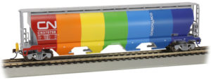 Bachmann Trains HO scale four-bay cylindrical covered hopper with Flashing Rear End Device