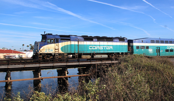 a train on a bridge