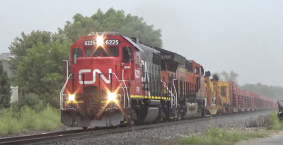 Waukesha train-watching in the rain