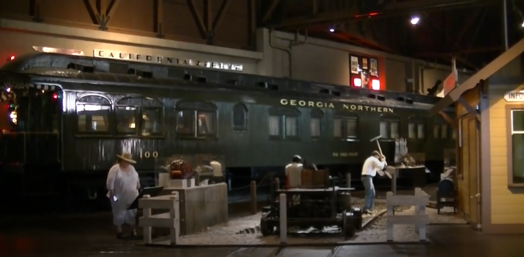 Georgia Northern Gold Coat railcar on display at the California State Railroad Museum