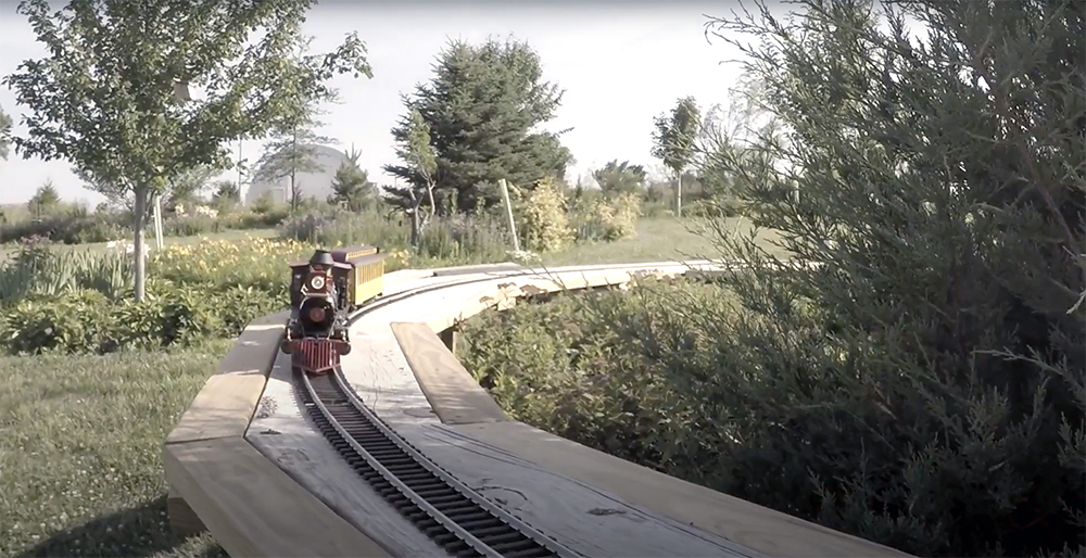 Train on a garden railroad