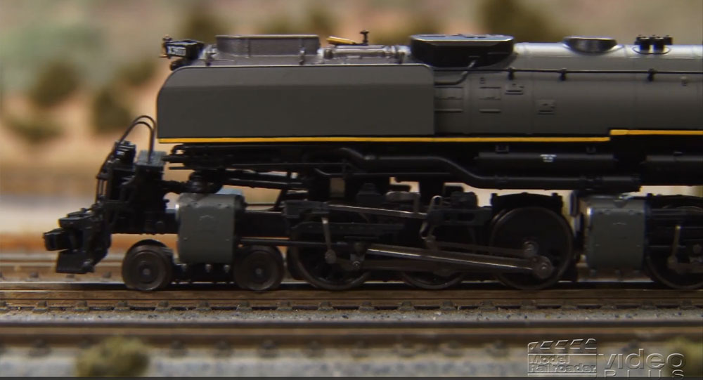 The front side of a steam locomotive