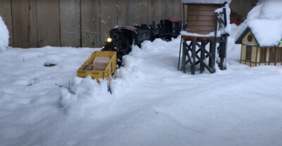 Plowing snow on the Jericho & Mt Zion Railway