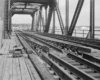 View of open swing bridge