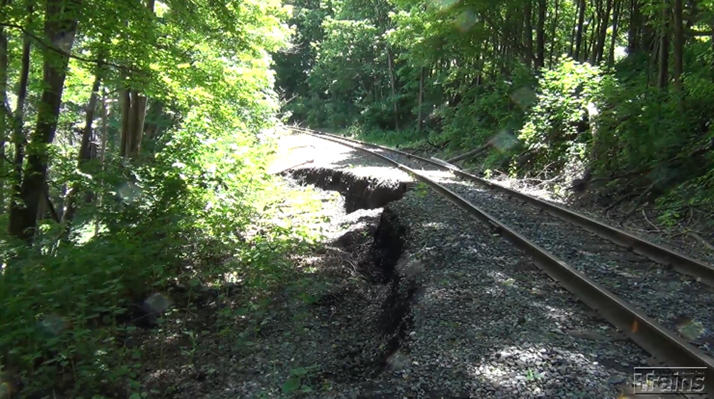 landslide damage on the Western Maryland Scenic Railroad