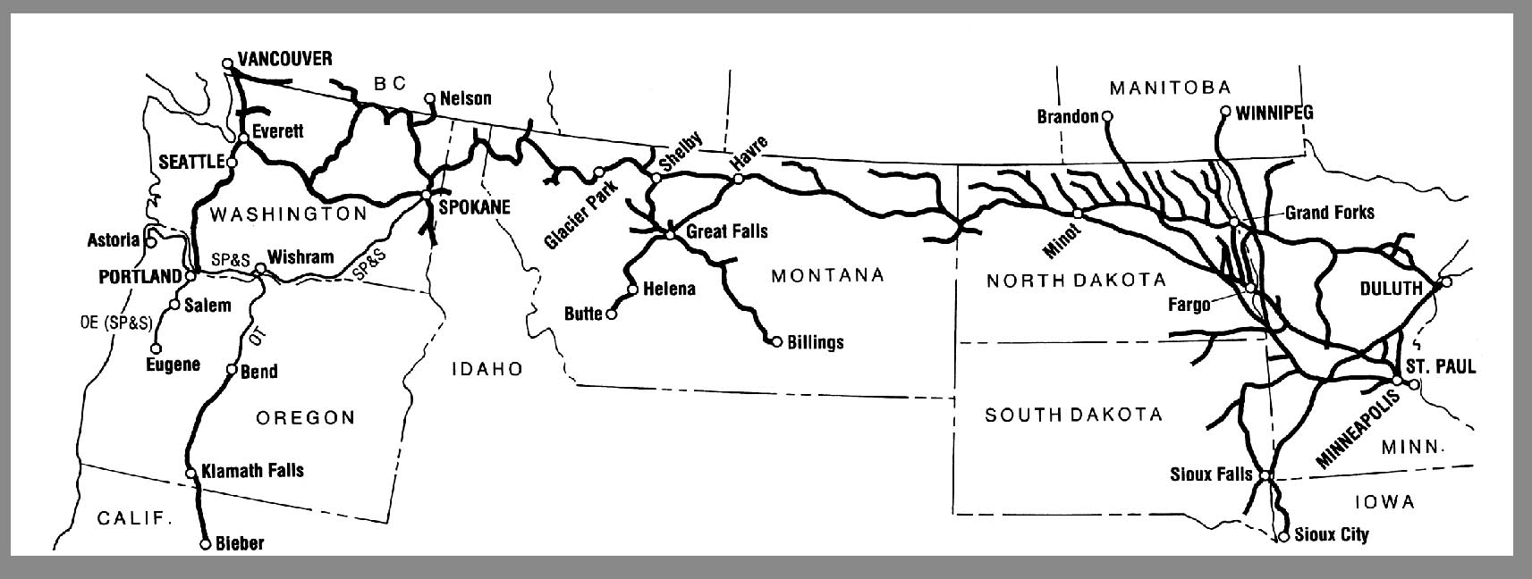 Great Northern Railway Map Remembering The Great Northern Railway - Trains