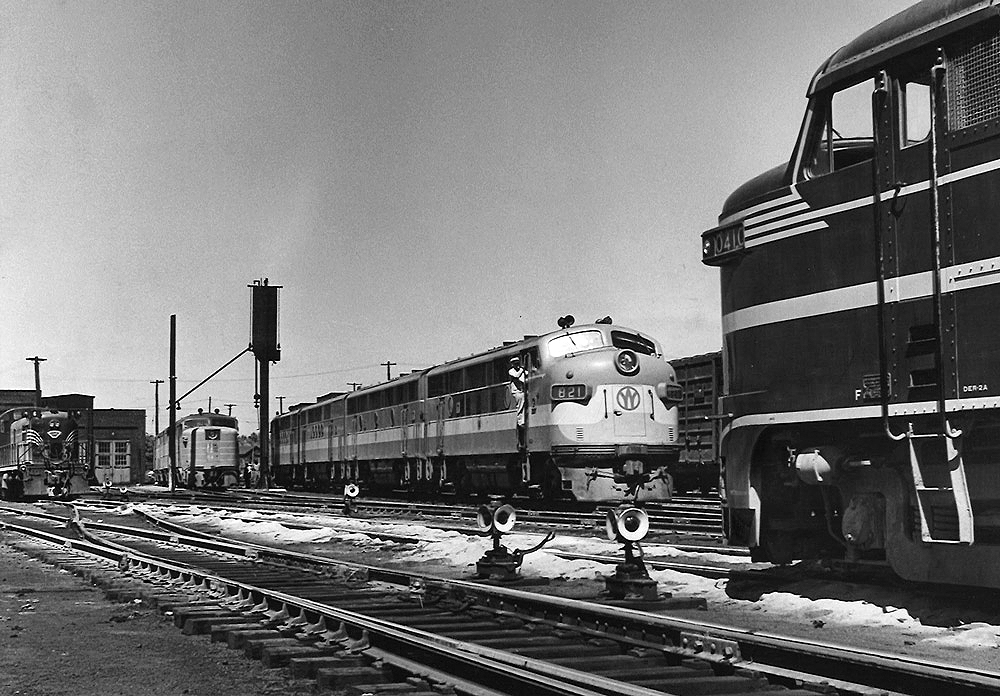 Diesel locomotives in yard