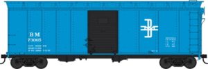 Blue boxcar with sliding door