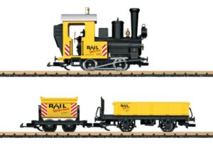 Yellow construction train set