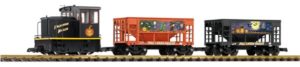 Train set with Halloween-themed decals