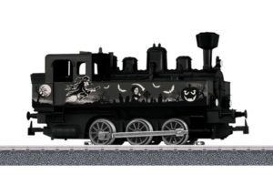 Steam locomotive with Halloween decals