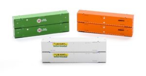 Three intermodal containers