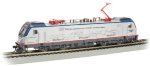 Electric locomotive on tracks
