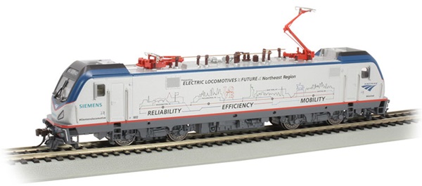 Electric locomotive on tracks