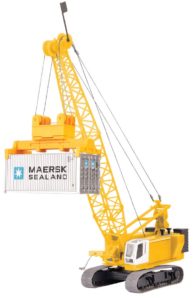 Crane holding a container