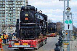 locomotive tender being moved on 