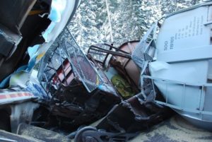 Wreckage of a crash site