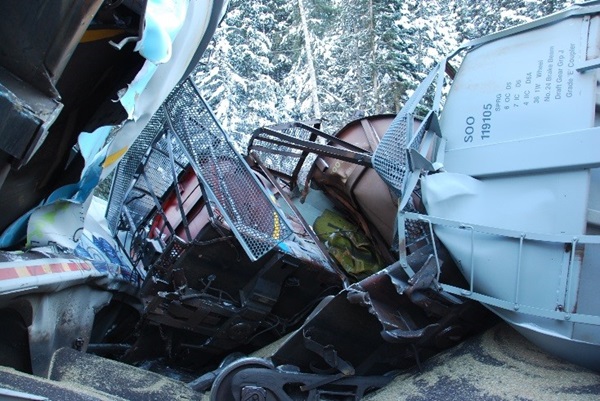 Wreckage of a crash site