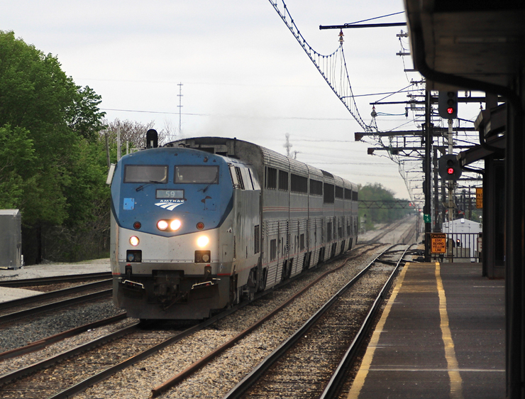 City of New Orleans hurries through Matteson, Ill., on May 21, 2020