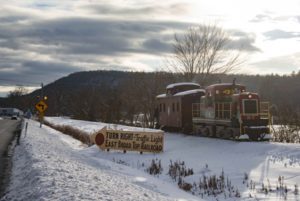 Train in the snow