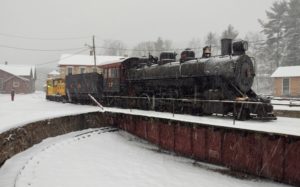 A train in the snow
