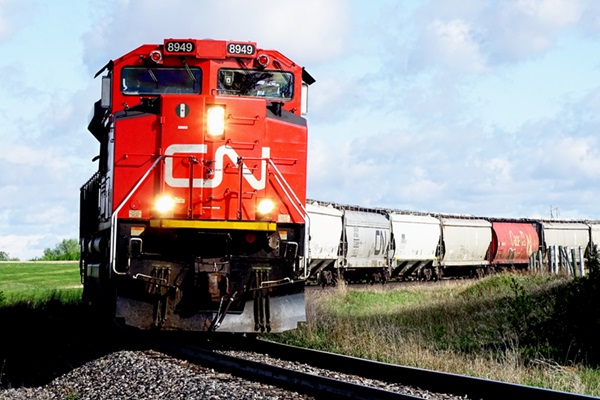 Train pulling multiple cars