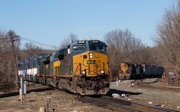 Train crossing a diamond