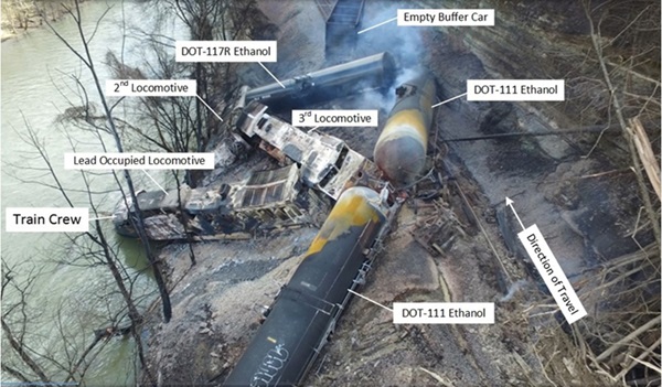 Photo of derailment wreckage