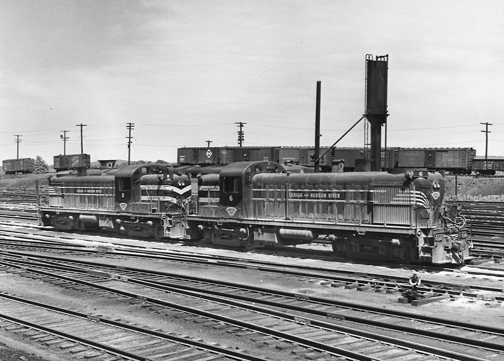 Two Lehigh & Hudson River diesel locomotives.