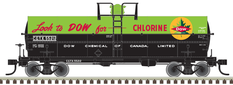 Atlas O Dow Canada American Car & Foundry 11,000-gallon tank car