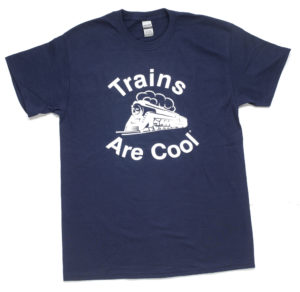 TM Books & Video Trains Are Cool navy blue T-shirt