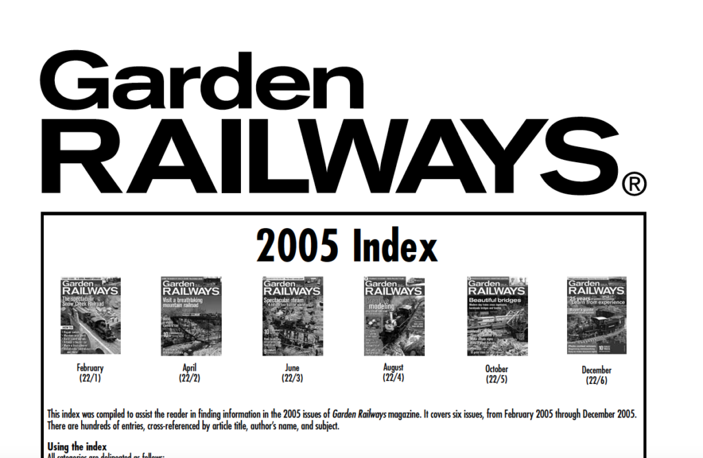 GRW index 2005 screenshot