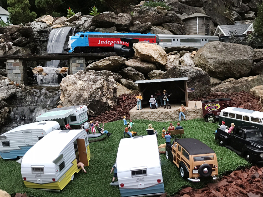 A music festival at the Pick-N-Grin garden railroad