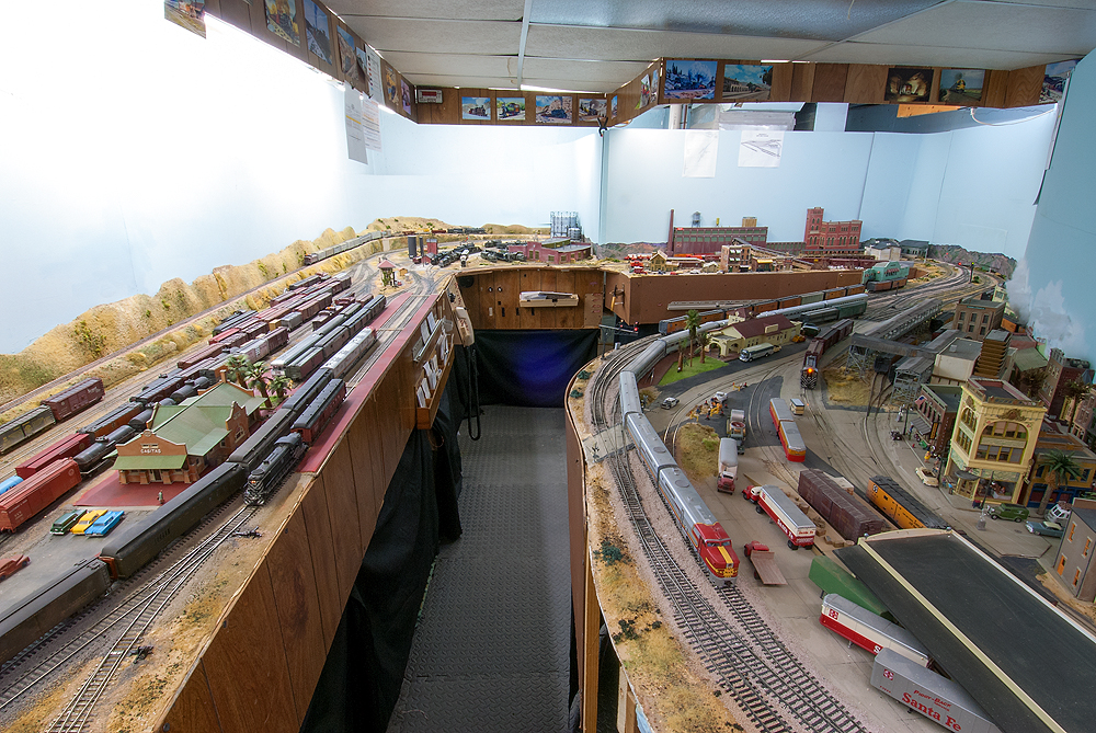 A visitor's eye view of a large-room HO Scale layout.