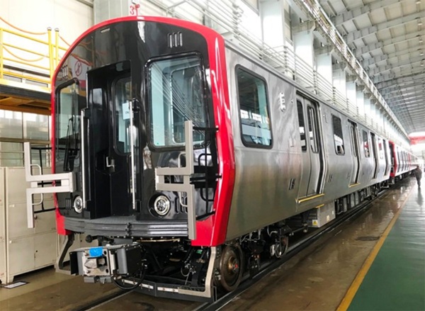 Rapid transit trainset in factory